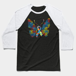 Butterfly Autism Awareness Baseball T-Shirt